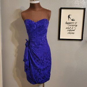 A.J Bari Vintage Strapless Silk Dress